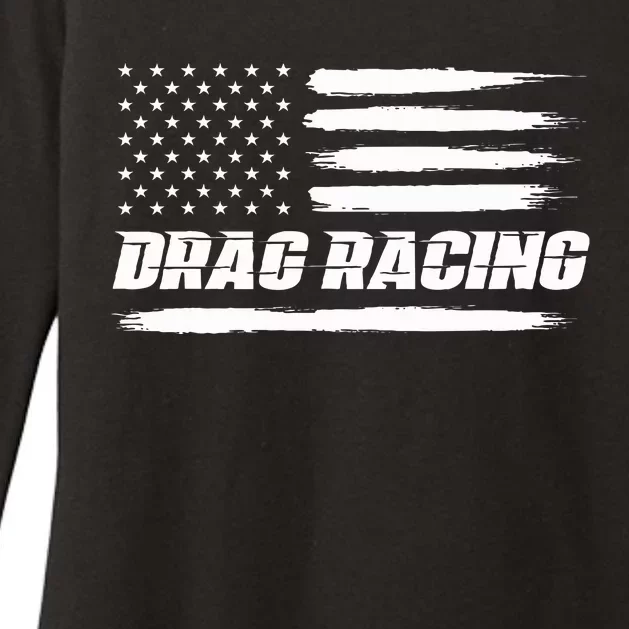 Drag Racing American Flag Drag Racer Race Womens CVC Long Sleeve Shirt