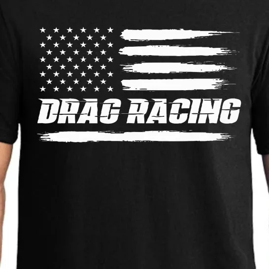 Drag Racing American Flag Drag Racer Race Pajama Set