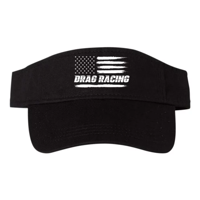 Drag Racing American Flag Drag Racer Race Valucap Bio-Washed Visor