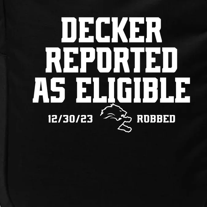 Decker Reported As Eligible Detroit Football Impact Tech Backpack