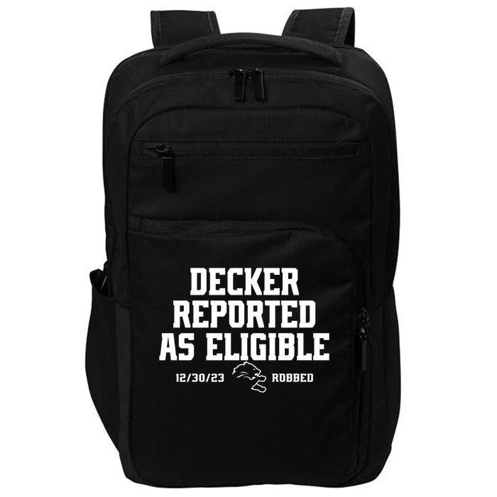 Decker Reported As Eligible Detroit Football Impact Tech Backpack