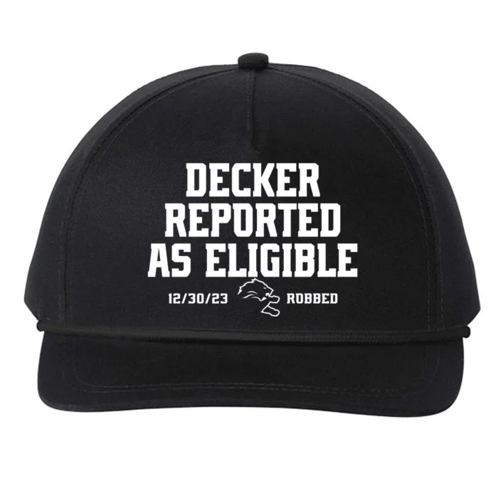 Decker Reported As Eligible Detroit Football Snapback Five-Panel Rope Hat