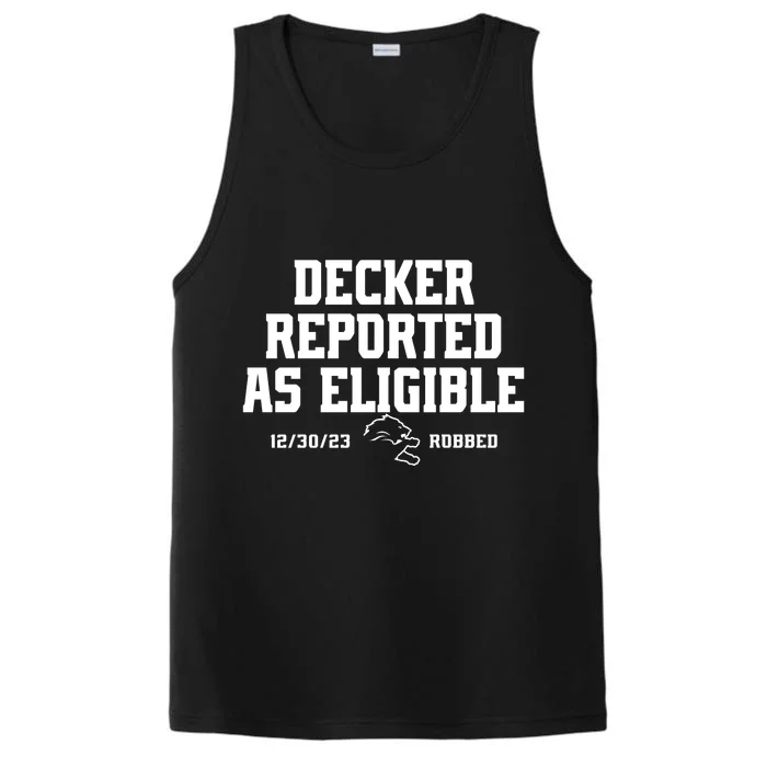 Decker Reported As Eligible Detroit Football Performance Tank