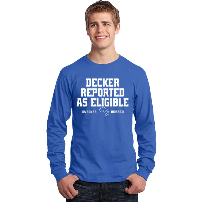 Decker Reported As Eligible Detroit Football Long Sleeve Shirt