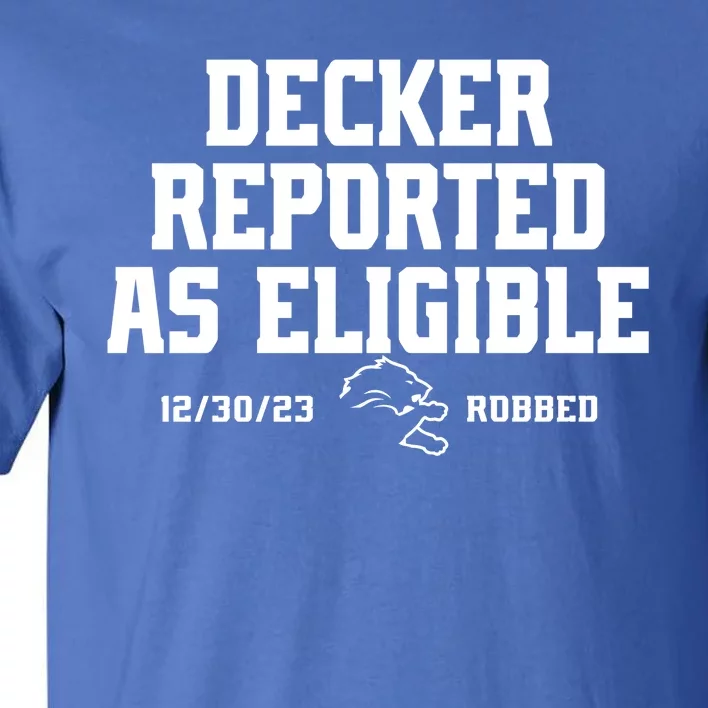 Decker Reported As Eligible Detroit Football Tall T-Shirt