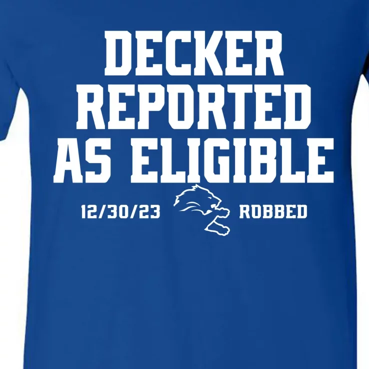 Decker Reported As Eligible Detroit Football V-Neck T-Shirt