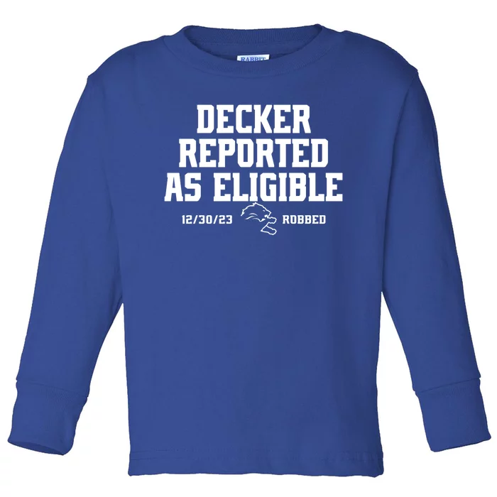 Decker Reported As Eligible Detroit Football Toddler Long Sleeve Shirt