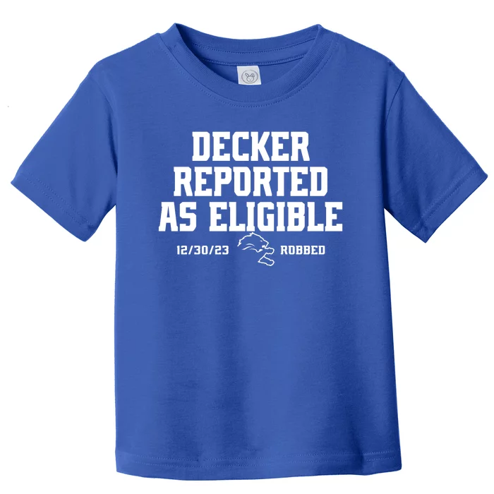 Decker Reported As Eligible Detroit Football Toddler T-Shirt