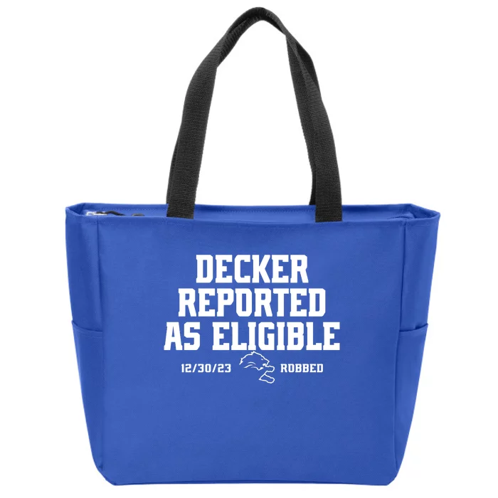 Decker Reported As Eligible Detroit Football Zip Tote Bag