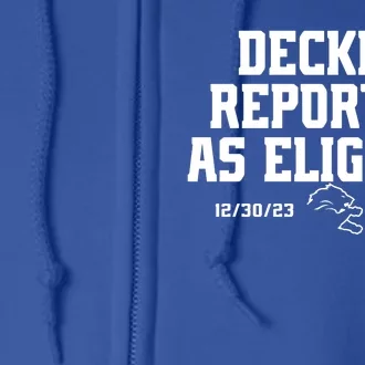 Decker Reported As Eligible Detroit Football Full Zip Hoodie