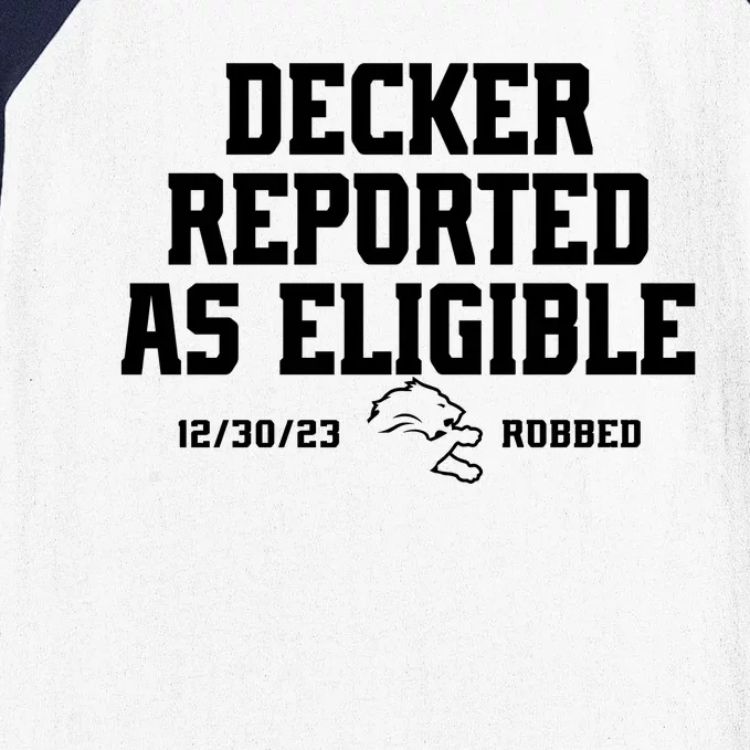 Decker Reported As Eligible Detroit Football Baseball Sleeve Shirt