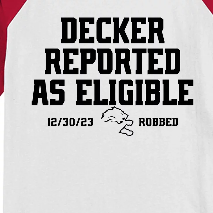 Decker Reported As Eligible Detroit Football Kids Colorblock Raglan Jersey