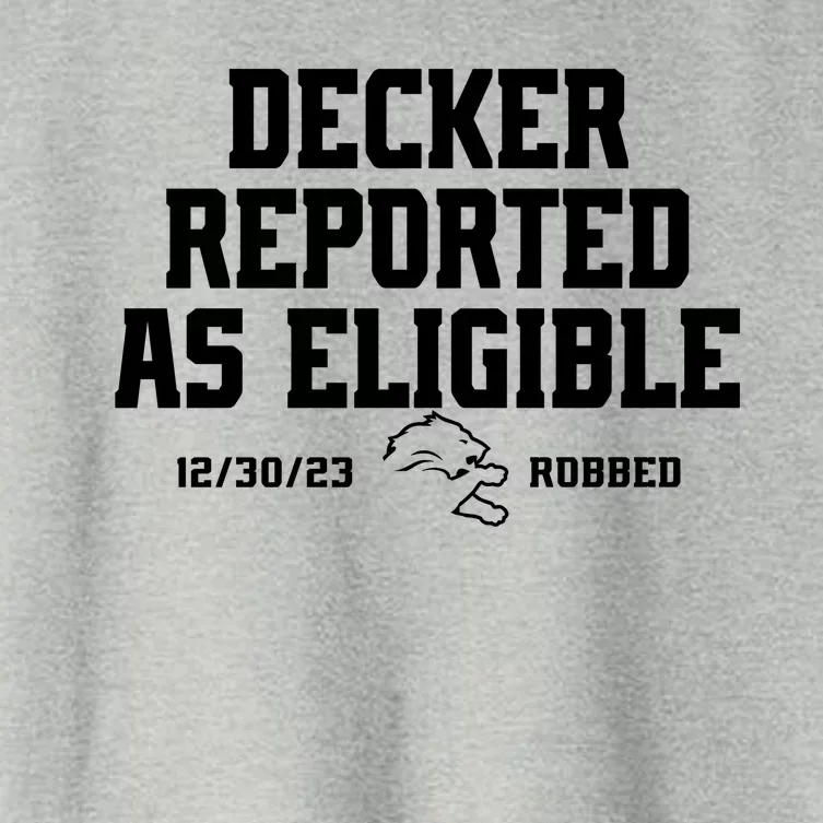 Decker Reported As Eligible Detroit Football Women's Crop Top Tee