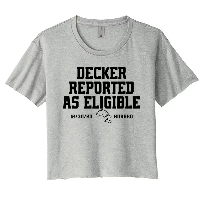 Decker Reported As Eligible Detroit Football Women's Crop Top Tee