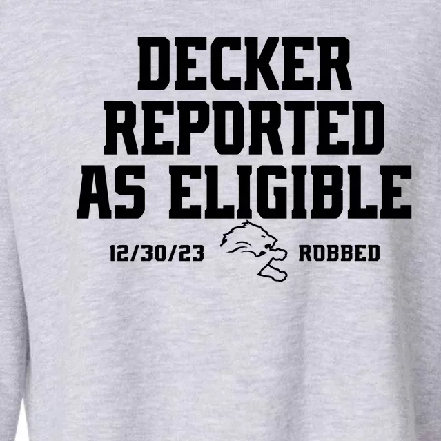 Decker Reported As Eligible Detroit Football Cropped Pullover Crew