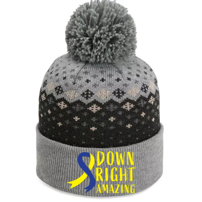 Down Right Amazing Ribbon For Down Syndrome Awareness Gift The Baniff Cuffed Pom Beanie