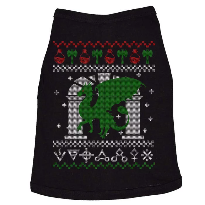 Dragon DnD Ugly Christmas Sweater Doggie Tank