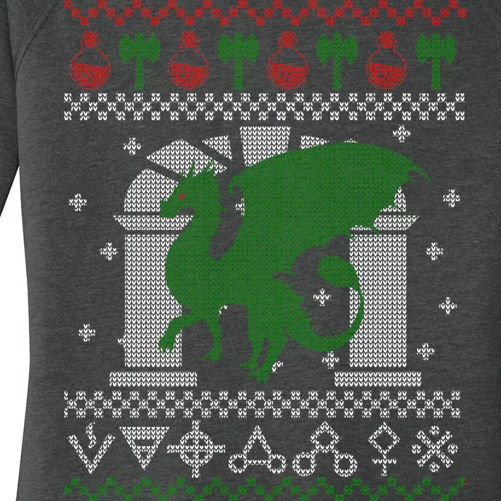 Dragon DnD Ugly Christmas Sweater Women's Perfect Tri Tunic Long Sleeve Shirt