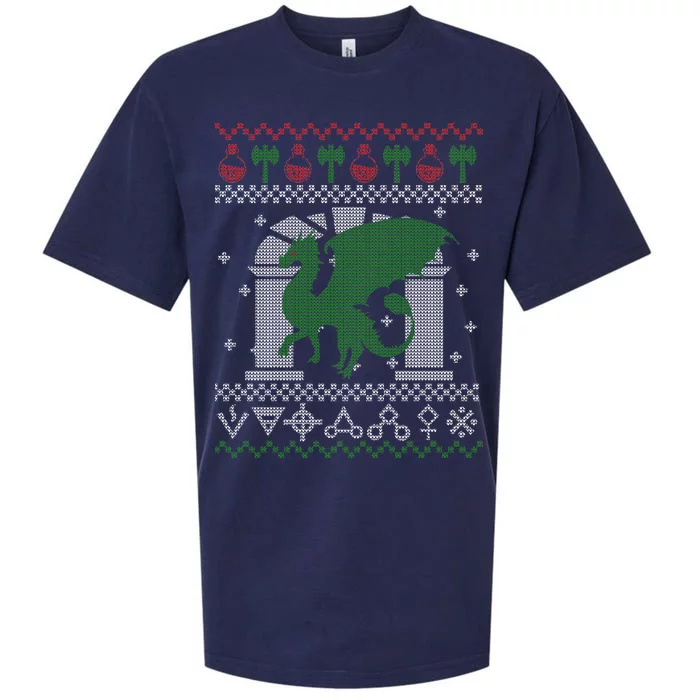 Dragon DnD Ugly Christmas Sweater Sueded Cloud Jersey T-Shirt