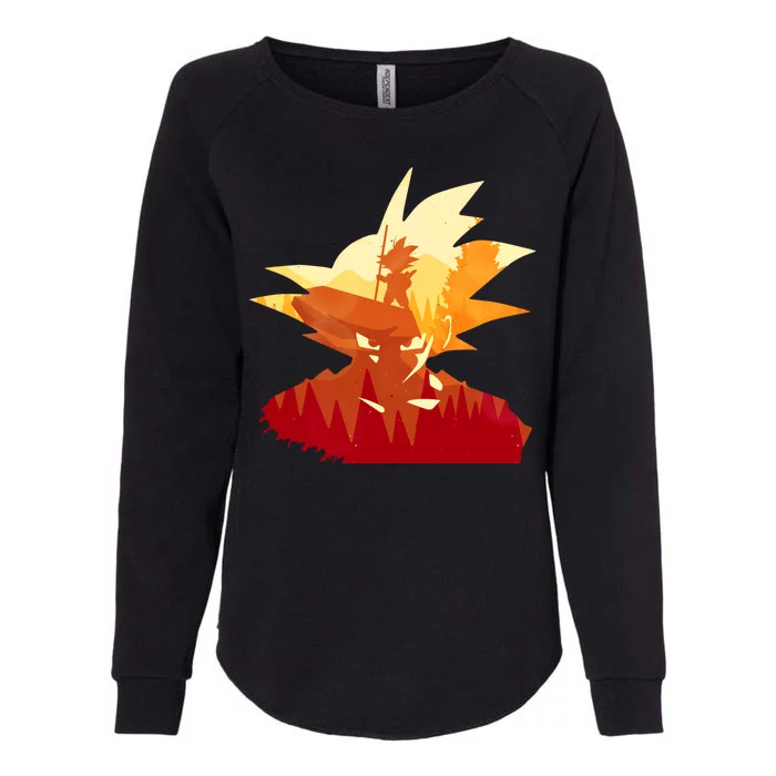 Dragon Fighter Silhouette Illustration Womens California Wash Sweatshirt