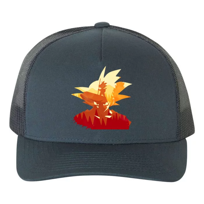 Dragon Fighter Silhouette Illustration Yupoong Adult 5-Panel Trucker Hat