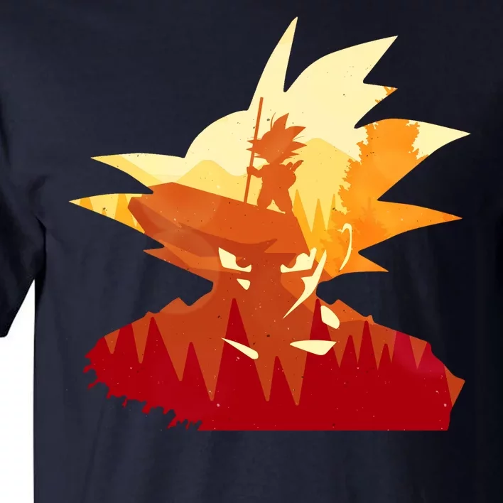 Dragon Fighter Silhouette Illustration Tall T-Shirt