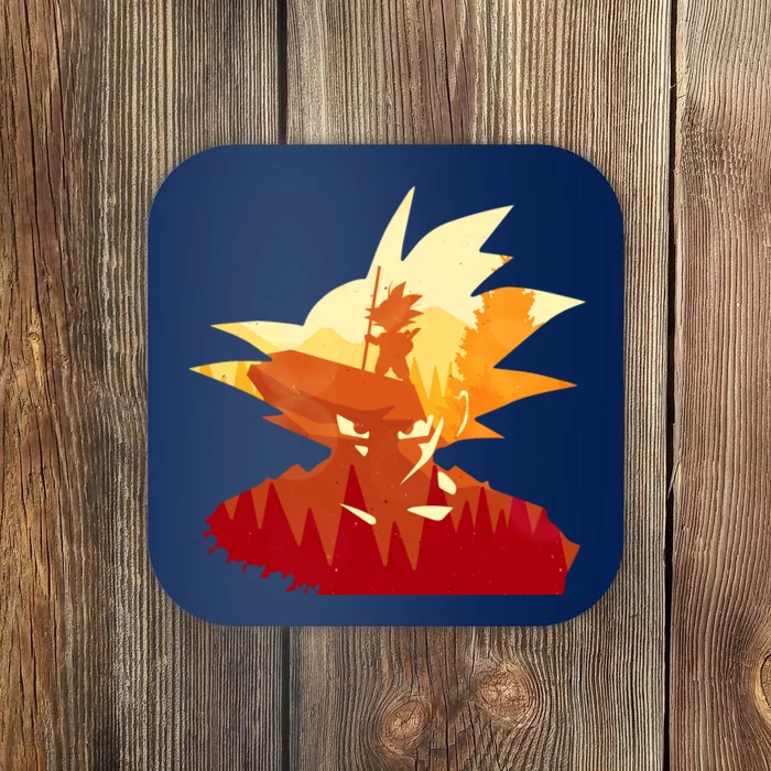 Dragon Fighter Silhouette Illustration Coaster