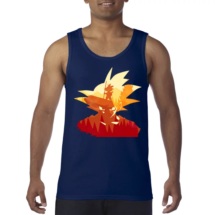 Dragon Fighter Silhouette Illustration Tank Top