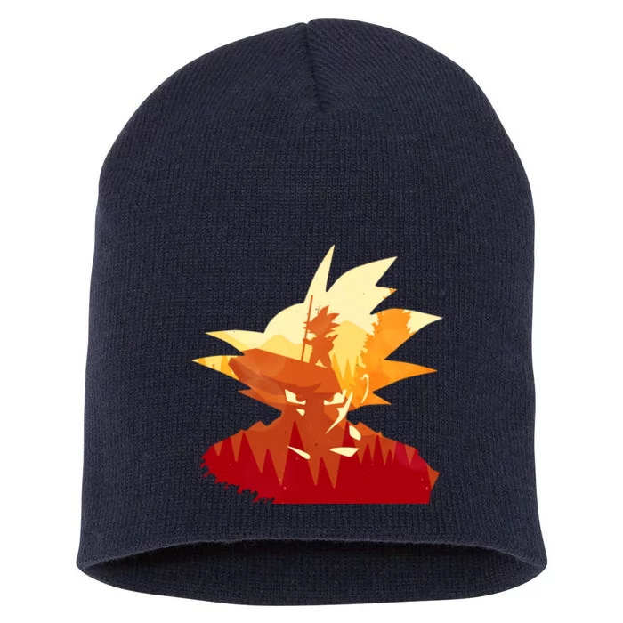 Dragon Fighter Silhouette Illustration Short Acrylic Beanie