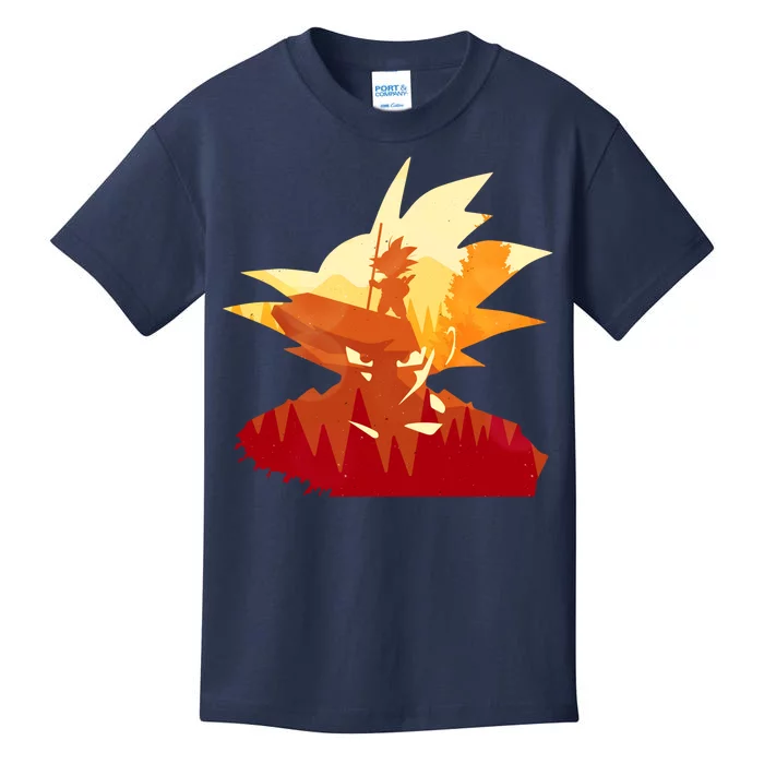 Dragon Fighter Silhouette Illustration Kids T-Shirt