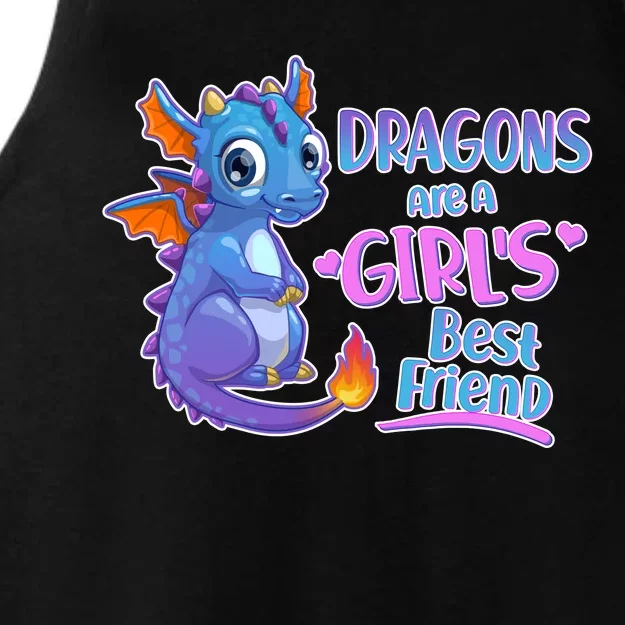 Dragons Are A Girl's Best Friend Cute Baby Dragon Ladies Tri-Blend Wicking Tank