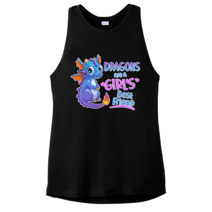 Dragons Are A Girl's Best Friend Cute Baby Dragon Ladies Tri-Blend Wicking Tank