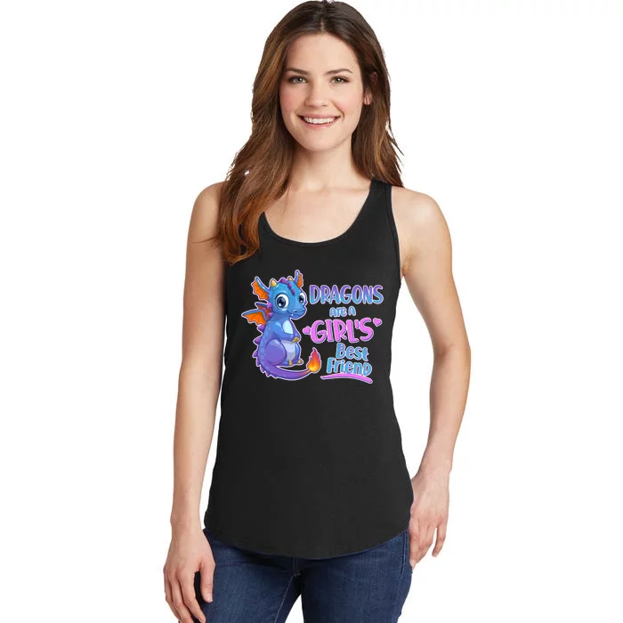 Dragons Are A Girl's Best Friend Cute Baby Dragon Ladies Essential Tank