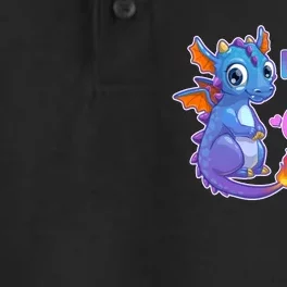 Dragons Are A Girl's Best Friend Cute Baby Dragon Dry Zone Grid Performance Polo