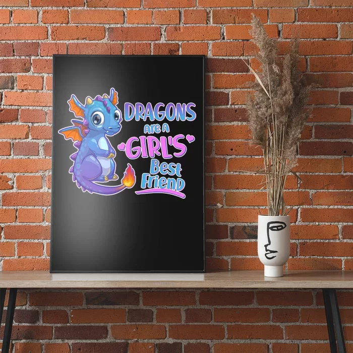 Dragons Are A Girl's Best Friend Cute Baby Dragon Poster