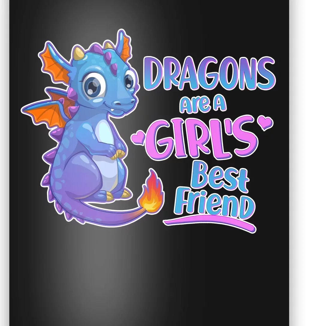 Dragons Are A Girl's Best Friend Cute Baby Dragon Poster