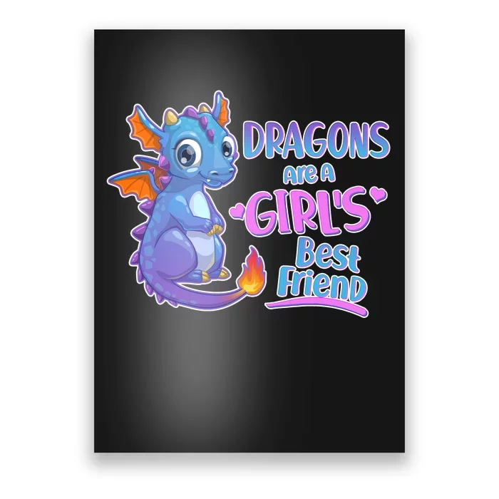 Dragons Are A Girl's Best Friend Cute Baby Dragon Poster