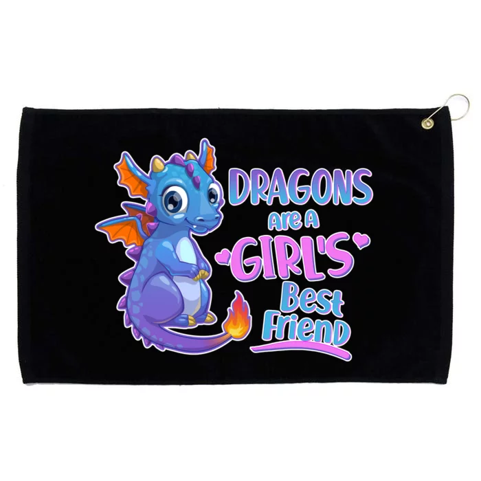 Dragons Are A Girl's Best Friend Cute Baby Dragon Grommeted Golf Towel