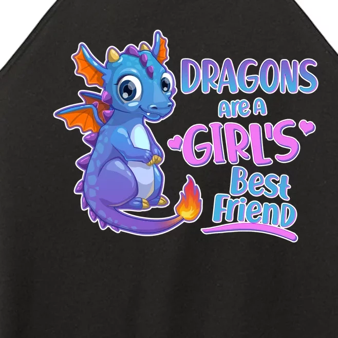 Dragons Are A Girl's Best Friend Cute Baby Dragon Women’s Perfect Tri Rocker Tank