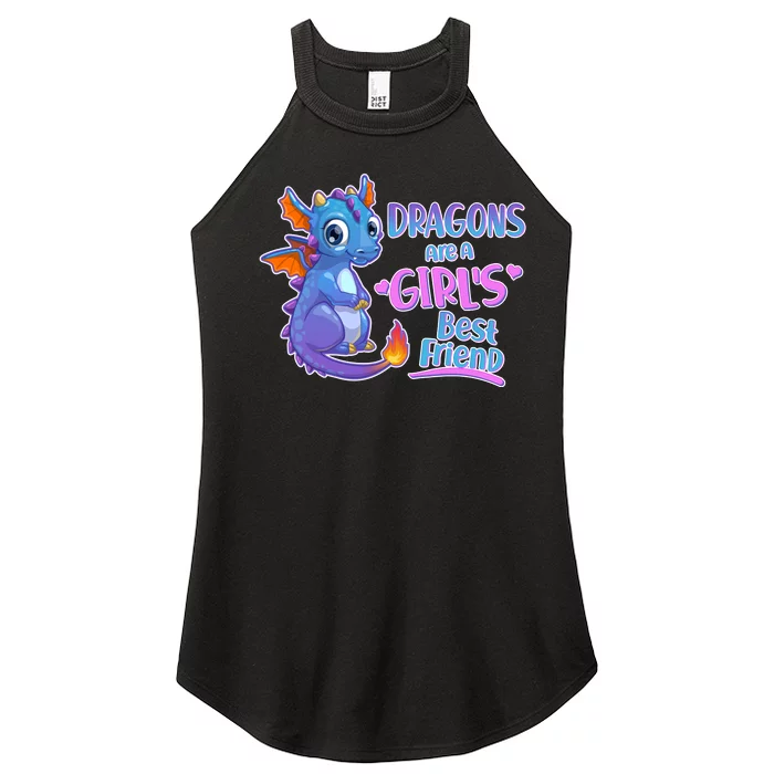 Dragons Are A Girl's Best Friend Cute Baby Dragon Women’s Perfect Tri Rocker Tank