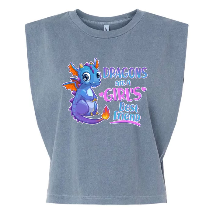 Dragons Are A Girl's Best Friend Cute Baby Dragon Garment-Dyed Women's Muscle Tee