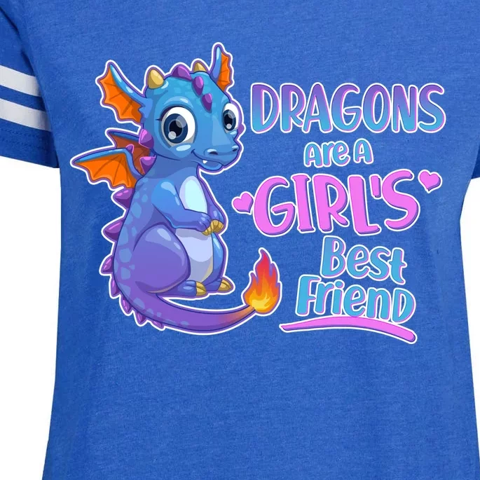 Dragons Are A Girl's Best Friend Cute Baby Dragon Enza Ladies Jersey Football T-Shirt