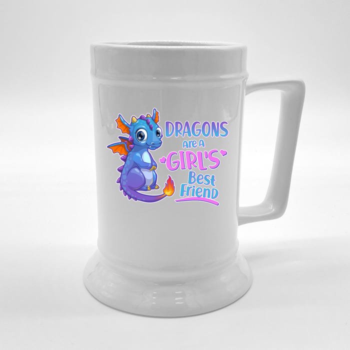 Dragons Are A Girl's Best Friend Cute Baby Dragon Front & Back Beer Stein