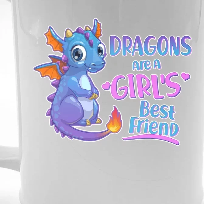 Dragons Are A Girl's Best Friend Cute Baby Dragon Front & Back Beer Stein