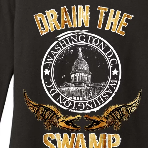 Drain The Swamp Washington DC Alligator Logo Trump Womens CVC Long Sleeve Shirt