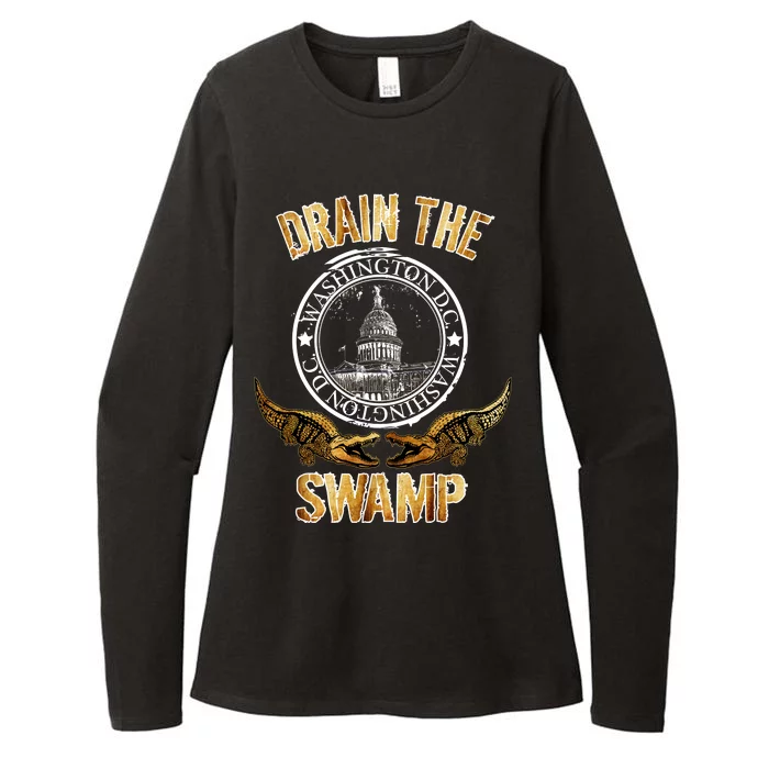 Drain The Swamp Washington DC Alligator Logo Trump Womens CVC Long Sleeve Shirt