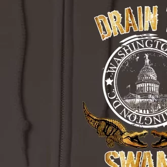 Drain The Swamp Washington DC Alligator Logo Trump Full Zip Hoodie