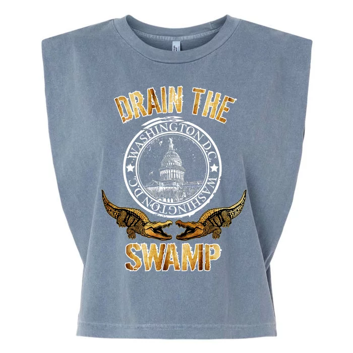 Drain The Swamp Washington DC Alligator Logo Trump Garment-Dyed Women's Muscle Tee