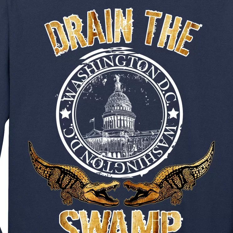 Drain The Swamp Washington DC Alligator Logo Trump Long Sleeve Shirt