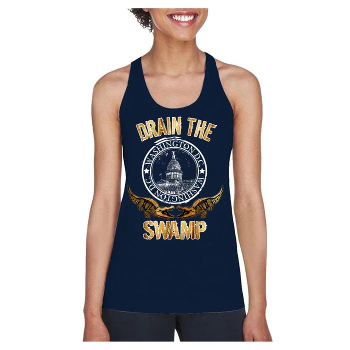 Drain The Swamp Washington DC Alligator Logo Trump Women's Racerback Tank